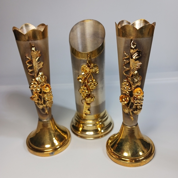 Vintage Set Sterling Silver Decorated Ornate Design Weighted Candlestick Holders - Picture 2 of 16